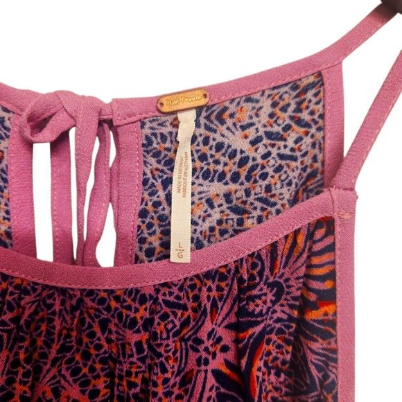 Free People Halter Tank Top Break Red Purple Boho NWT Large - Picture 7 of 7